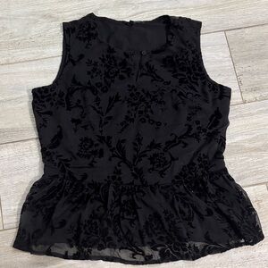 Benetton Elegant Black Sleeveless Top Sz. M